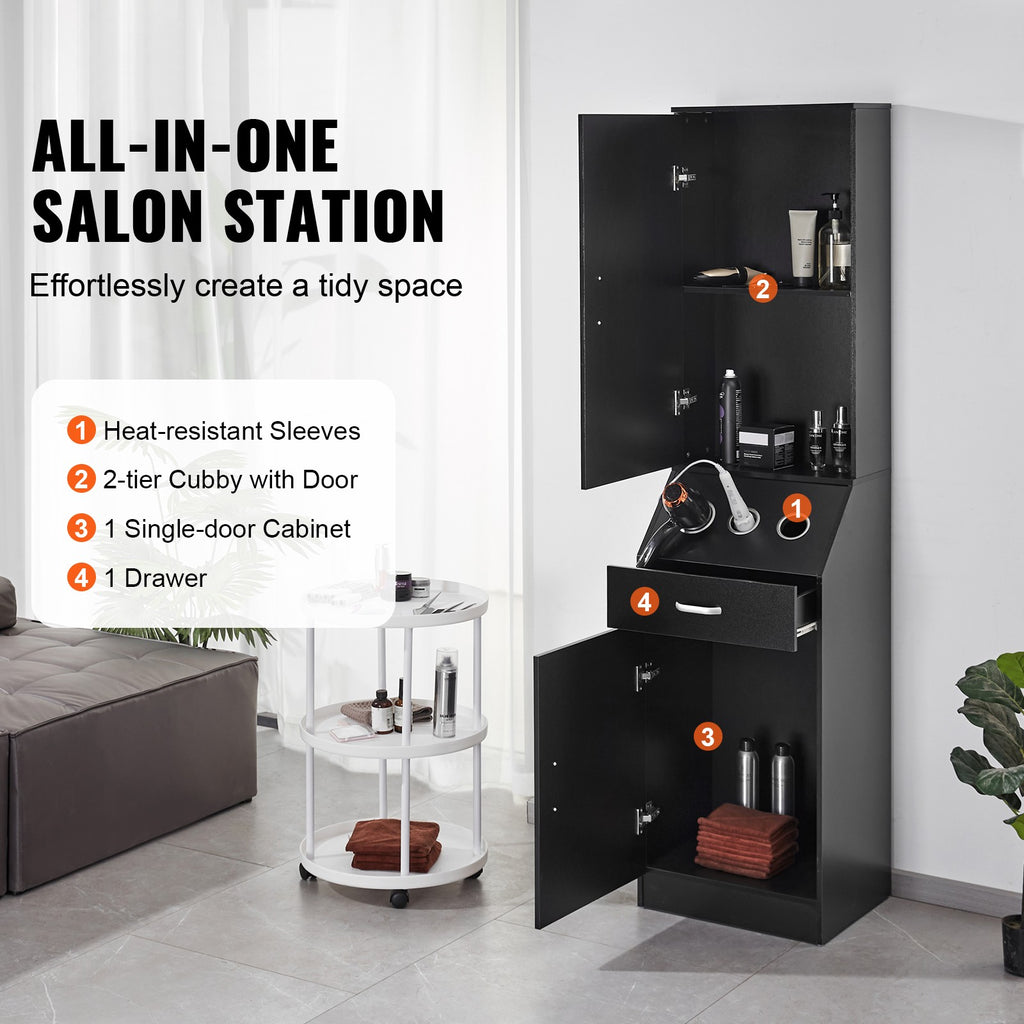 Salon Storage Cabinet with Drawers & Shelves for Hair Stylist Organizer