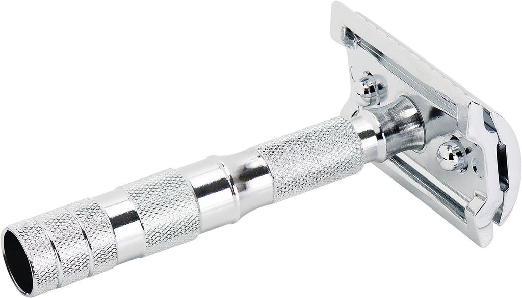Travel Safety Razor with Leather Case - Double Edge, Compact & German Made