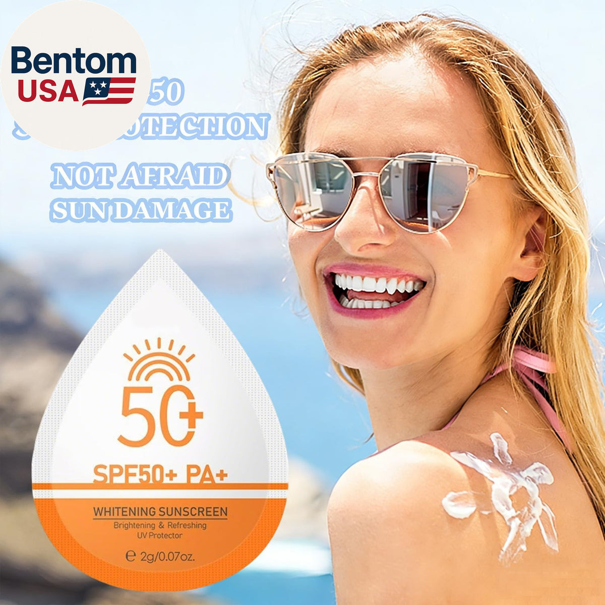 30 Pcs Travel Sunscreen SPF 50+ Packets for Face & Body, Waterproof & Non-Greasy