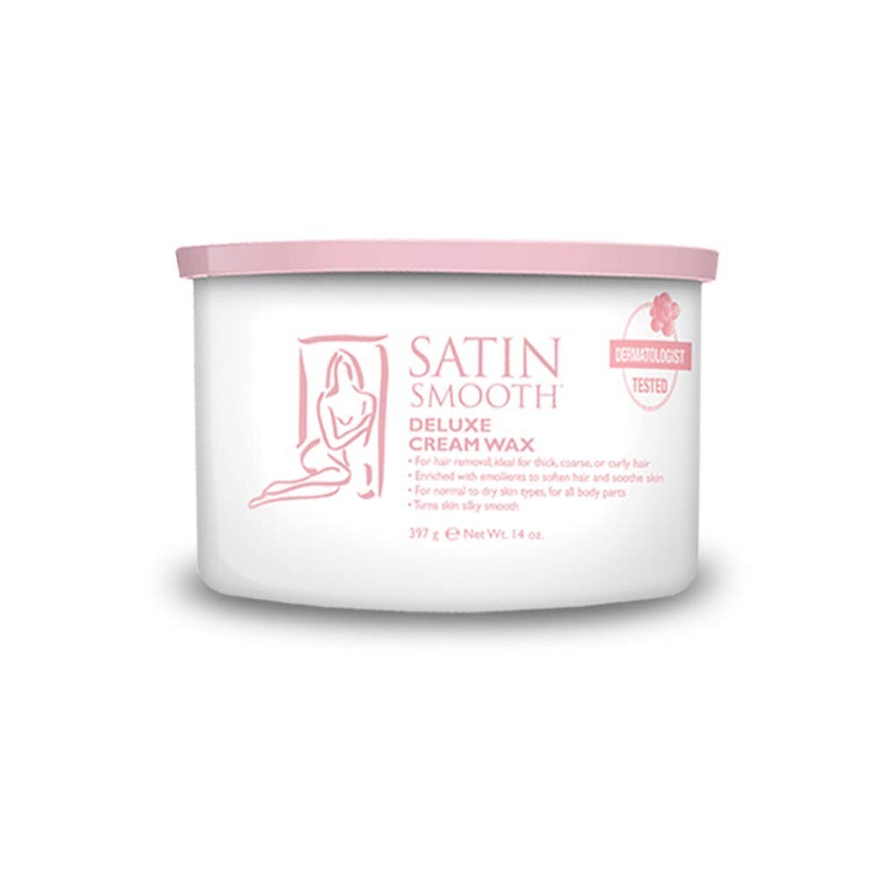 Pink Deluxe Cream Wax 14oz - Satin Smooth Waxing Supplies Pack of 6