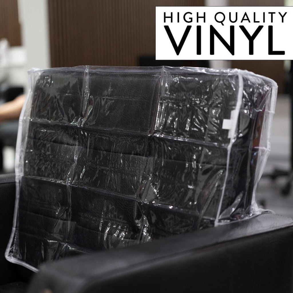 Salon Chair Cover - Clear Vinyl Upholstery Protector for Stain & Chemical Prevention