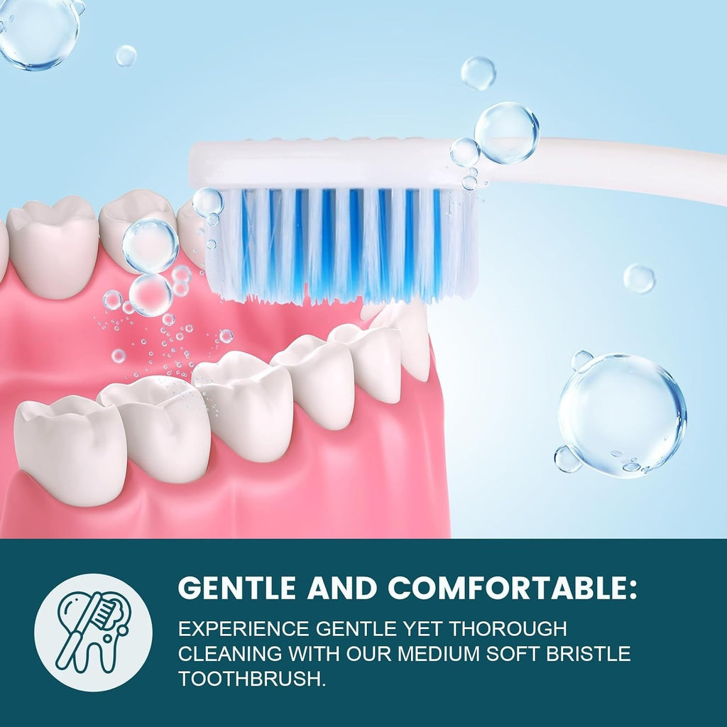 Disposable Travel Toothbrushes Set - 30 Soft Bristle, Individually Wrapped