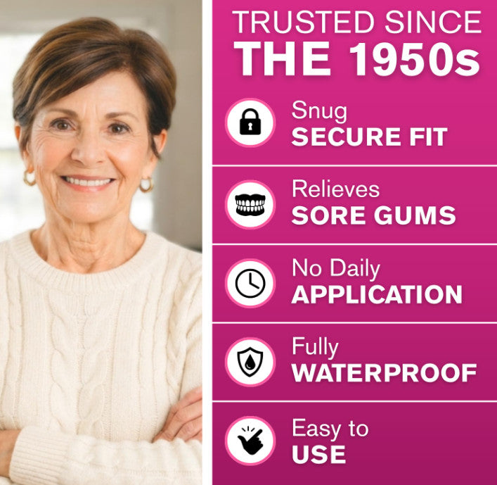Denturist-Grade Denture Adhesive Cushion Grip 1 Oz - Waterproof, Mess-Free