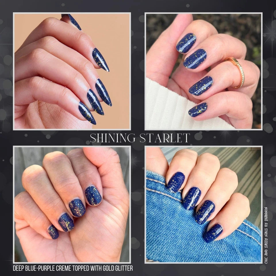 Glamorous Blue Glitter Nail Strips - Marilyn Monroe Collection