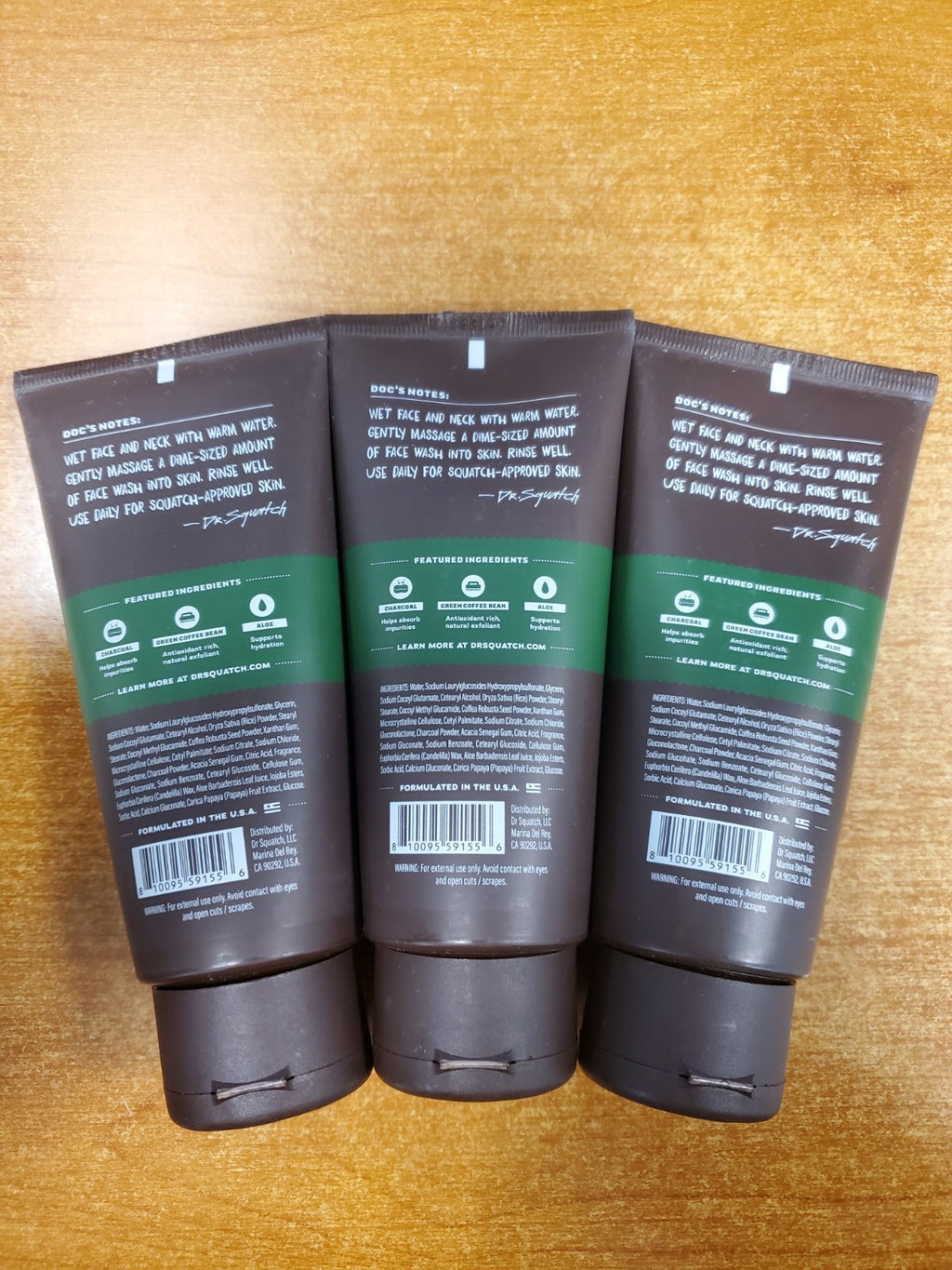 Men's Natural Face Wash with Pine Tar & Exfoliants - 3 Pack, 4oz