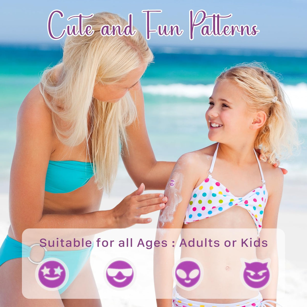 80 Pcs Waterproof UV Sunscreen Detection Stickers for Kids & Adults