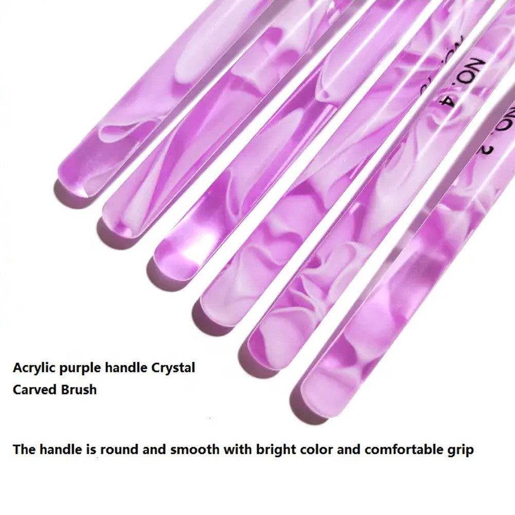 Acrylic Nail Brush Set 6 Sizes Kolinsky Sable Hair for Nail Art & Gel Application