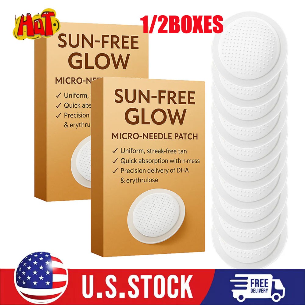 Sun-Free Micro-Needle Tanning Patches for Natural Bronze Glow - 10 or 20 Pack