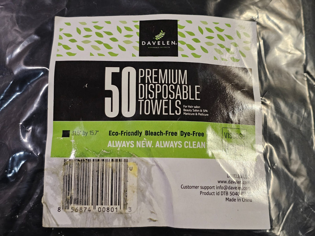 (QTY 50) Luxury Spa Towels for Salon, Spa, Hair, Face & Body - Large Black