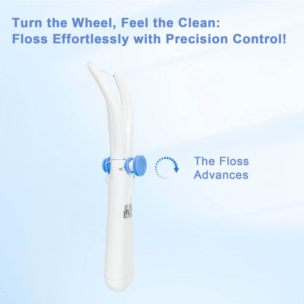 Reusable Dental Floss Holder with Adjustable Tension and Preloaded Floss