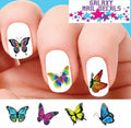 Colorful Butterfly Waterslide Nail Decals - Set of 20 for Nail Art