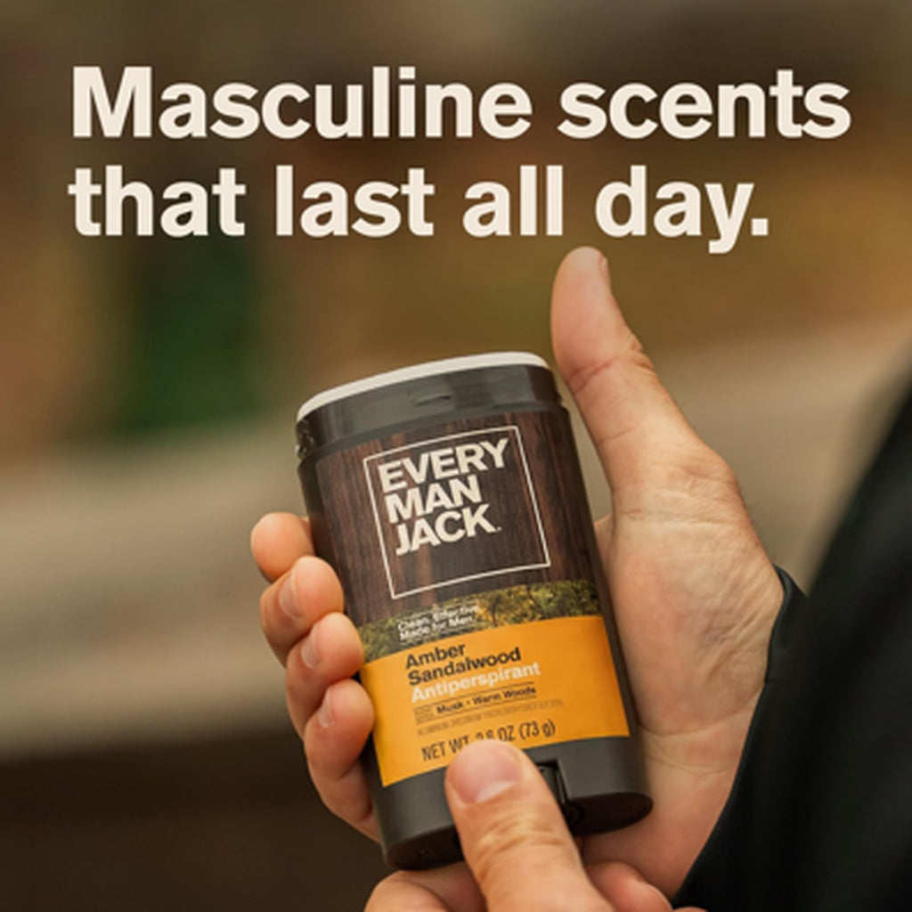 Men's Amber Sandalwood Antiperspirant Deodorant 2 Pack Long-Lasting Freshness