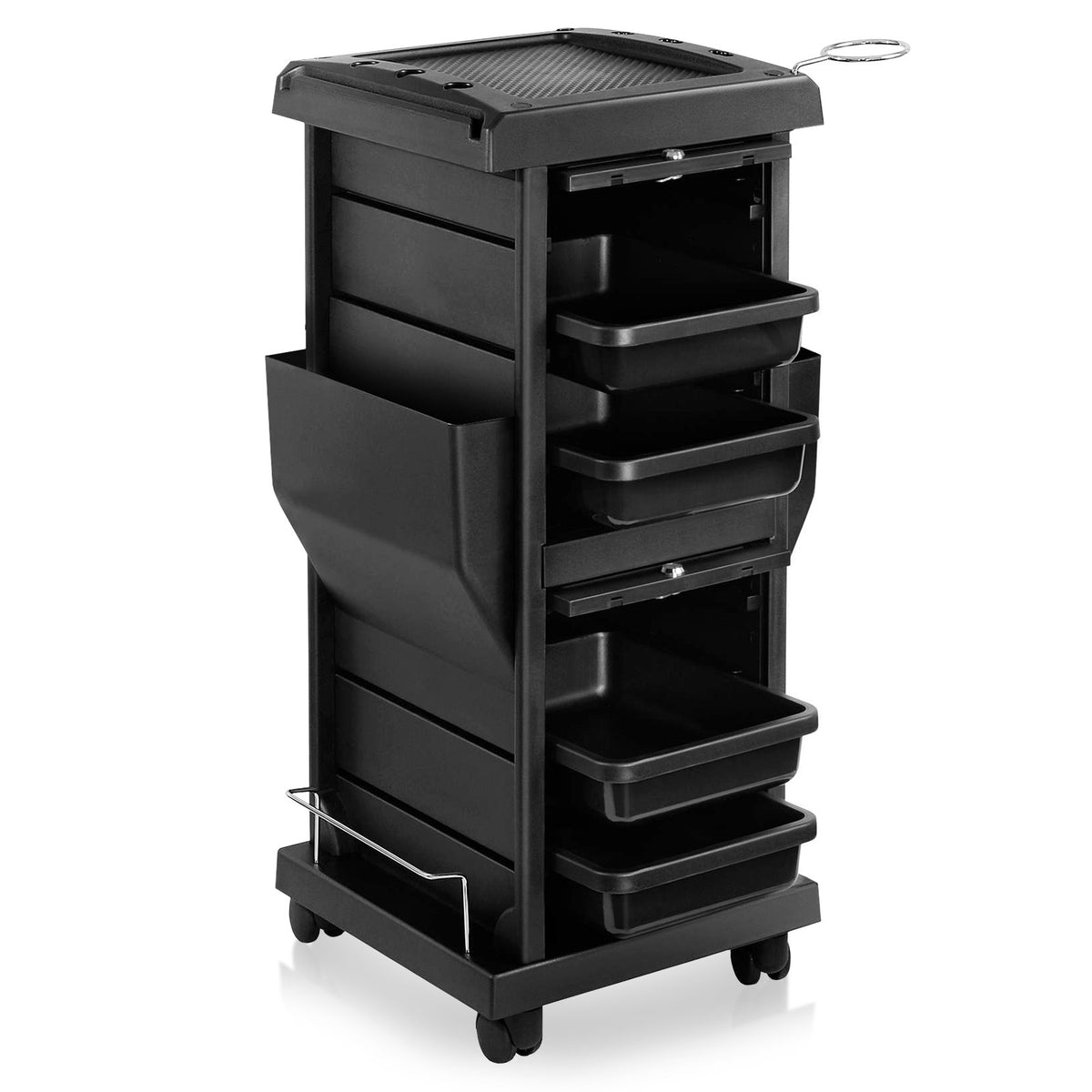 Salon Trolley Mobile Cart with Locking Drawers and 4 Swivel Casters