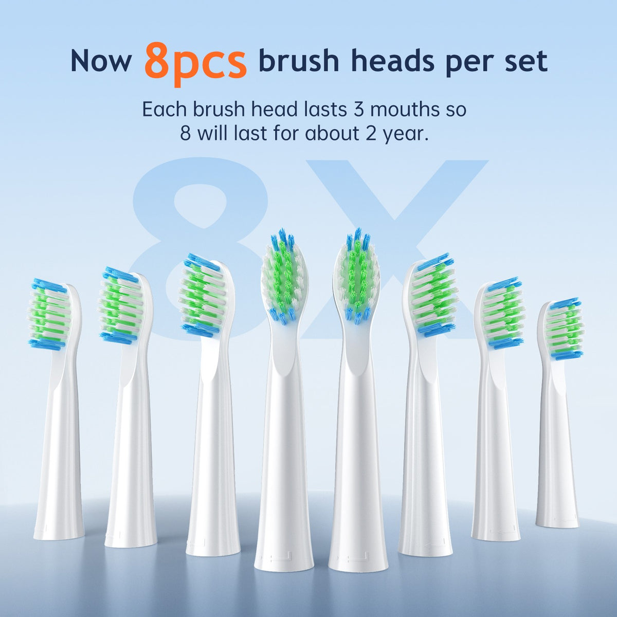 Electric Toothbrush 5 Modes Rechargeable with 8 Brush Heads & Travel Case