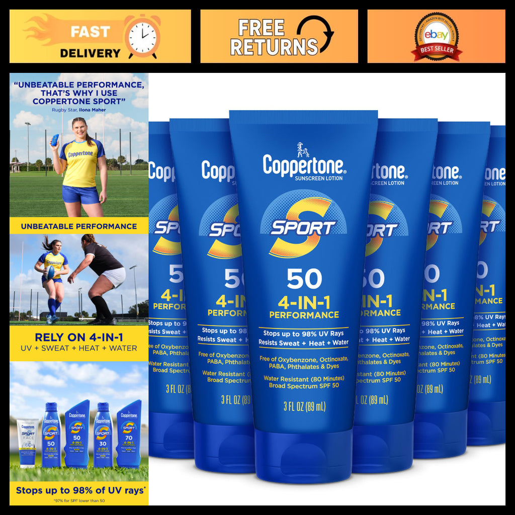 SPF 50 Water-Resistant Sunscreen Lotion Multipack - 6 x 3 fl oz