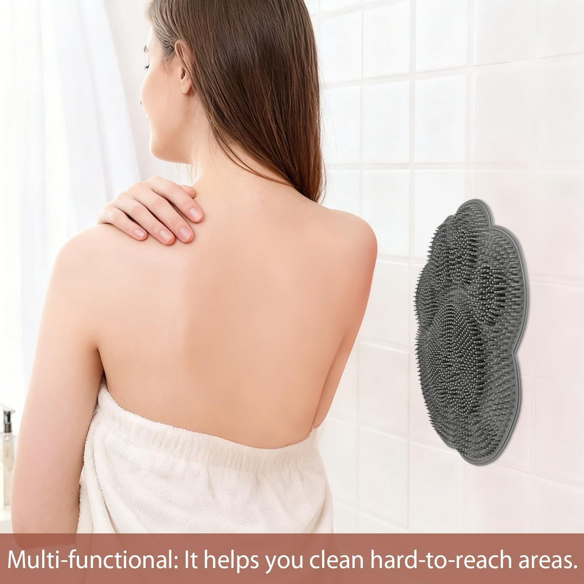 Silicone Foot Scrubber Mat with Suction Cups for Shower, 11.8 Inches