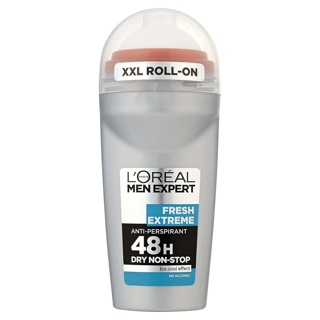 L'Oréal Paris Men Expert Fresh Extreme Deodorant Roll-On 50ml – Long-Lasting 48-Hour Odor & Wetness Protection