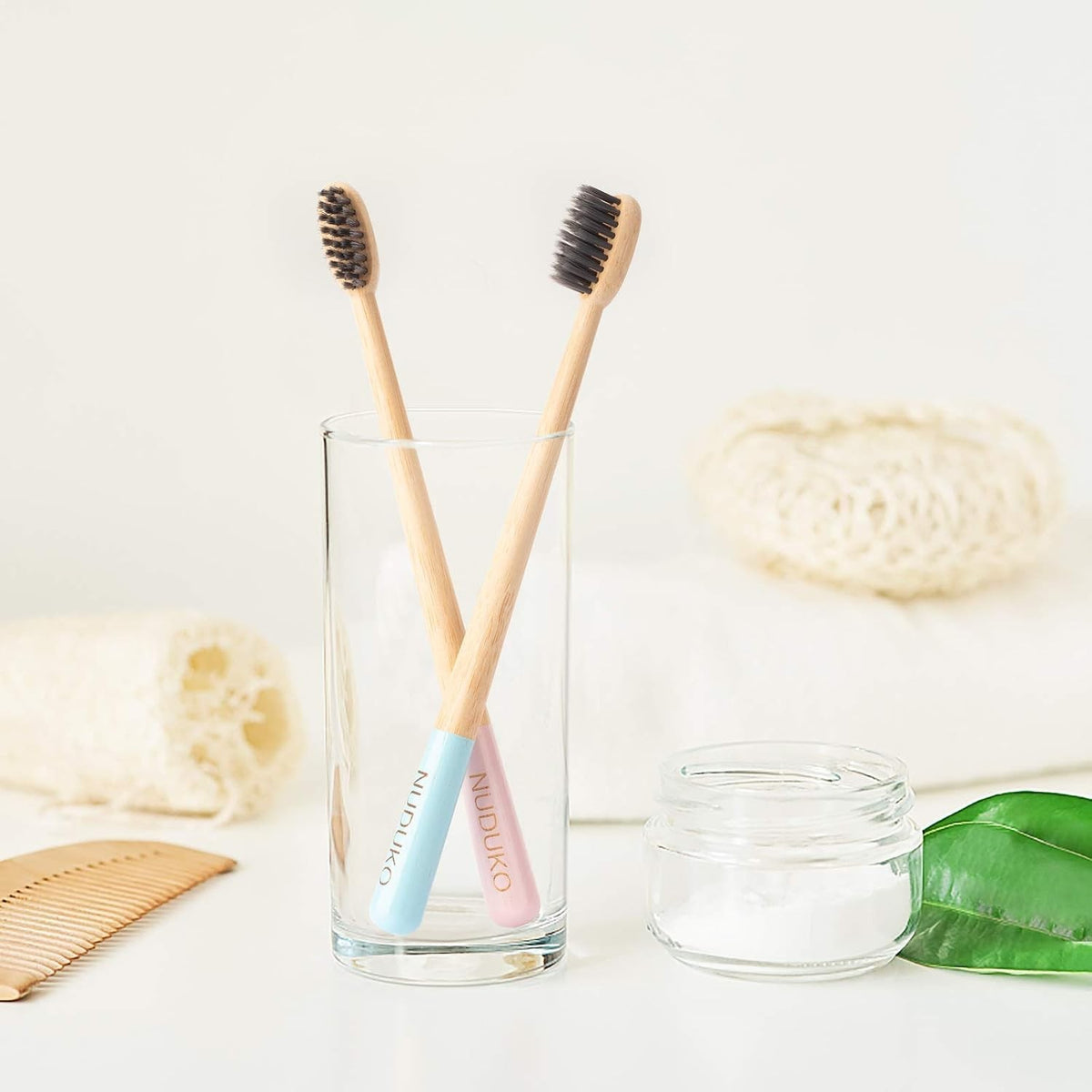 Bamboo Charcoal Toothbrushes 6 Pack - Soft BPA Bristles, Eco-Friendly & Biodegradable