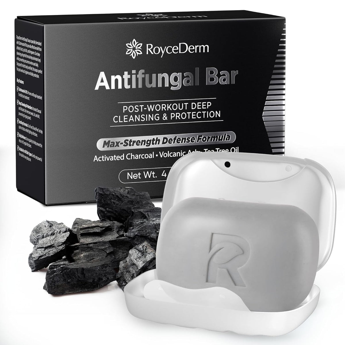 Antifungal Soap Bar for Athlete’s Foot & Jock Itch - Deep Clean Relief with Tea Tree & Charcoal