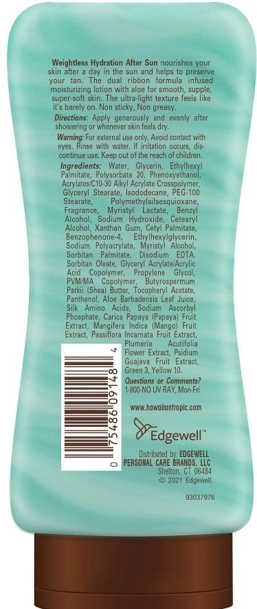 Hawaiian Tropic After Sun Lotion - Weightless Silk Hydration 6 oz