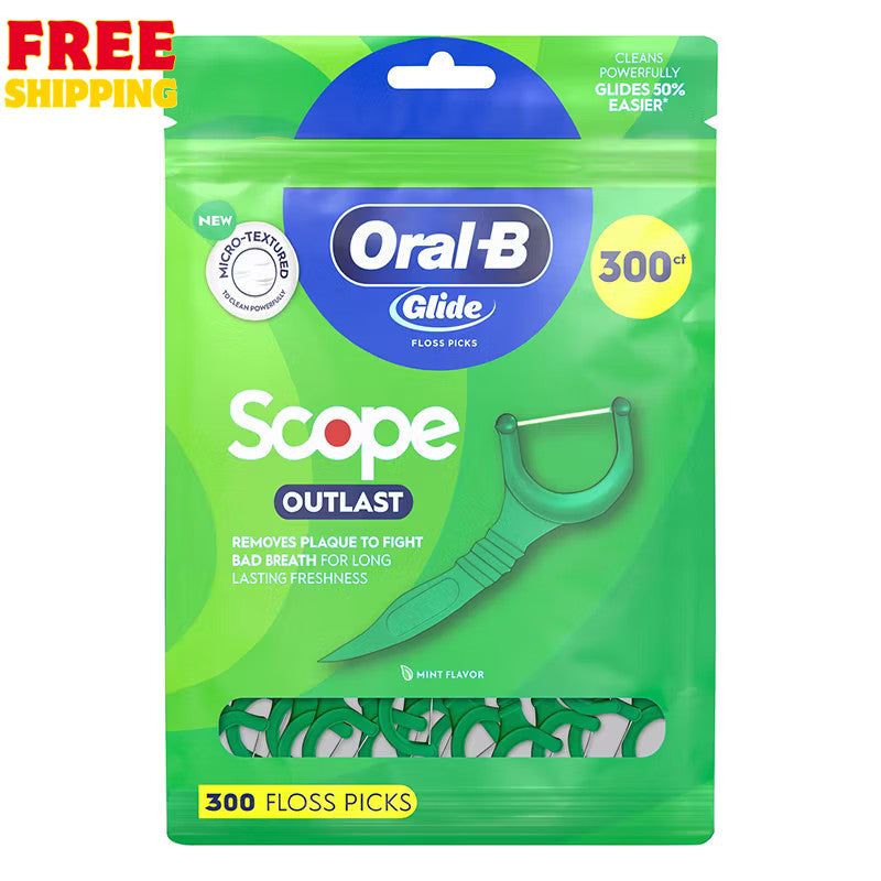 Dental Floss Picks Mint 300 Count - Fresh Breath Oral Care for Teeth & Gums