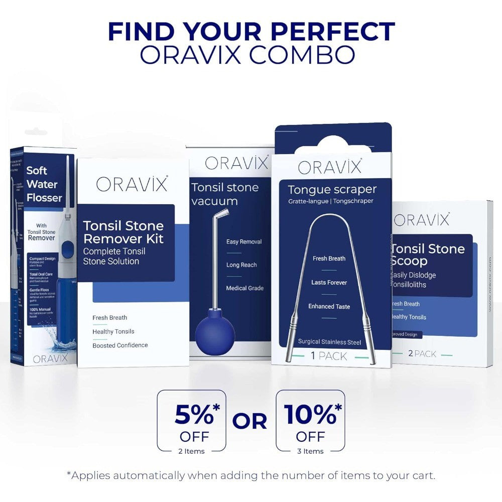 Gentle Oral Irrigator for Sensitive Teeth & Tonsil Stone Removal - Water Flosser