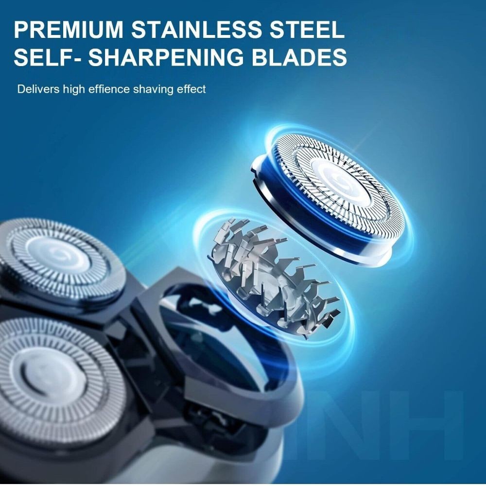 4D Rotary Electric Shaver for Bald Head & Beard Trimming Wet Dry Rechargeable