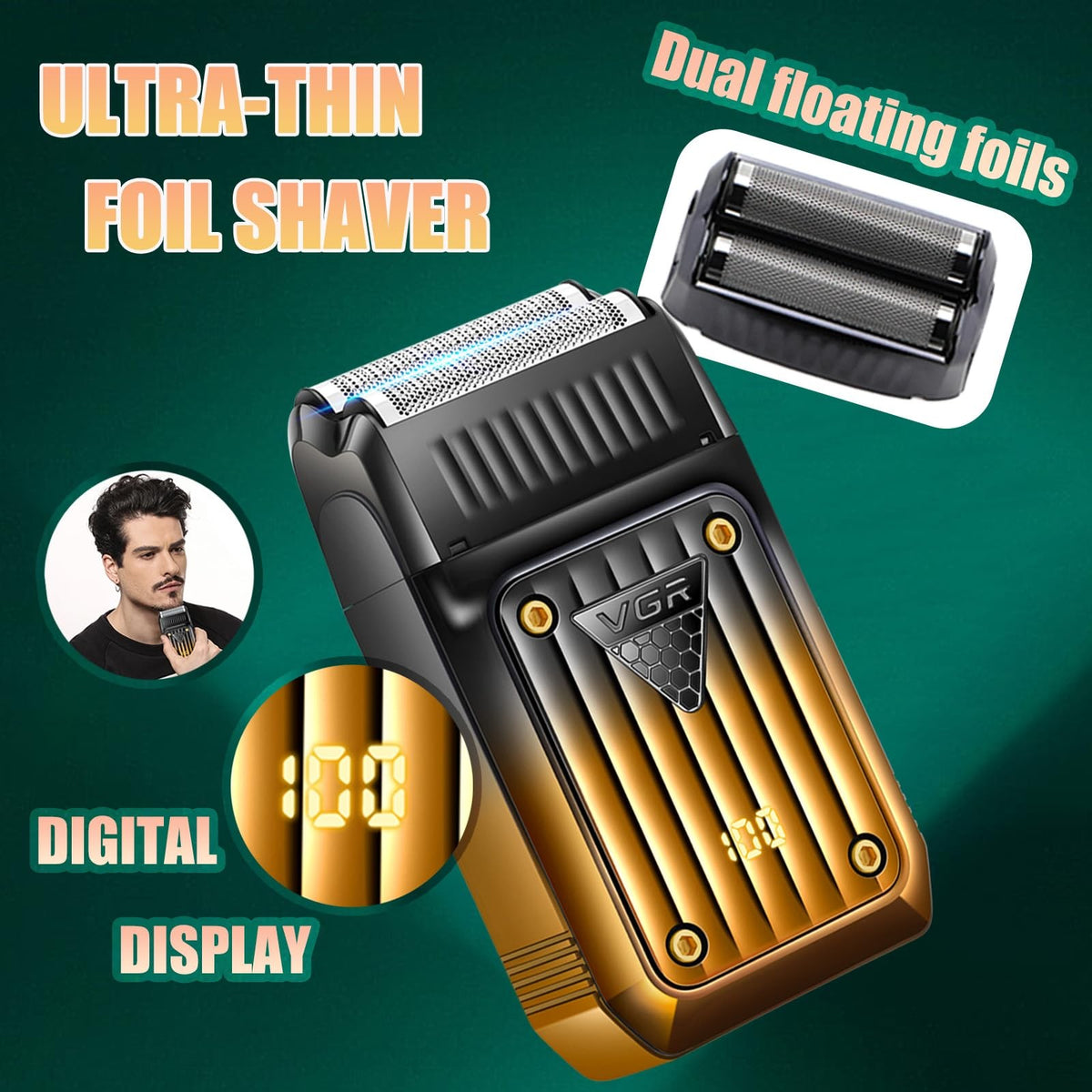 Professional Hair Clippers for Men - Electric Trimmer & Shaver V-644