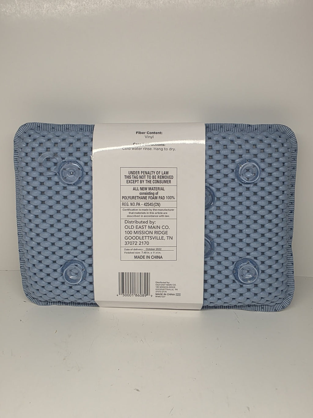 Blue Bath Pillow with Cushioned Spa Support and Suction Cups