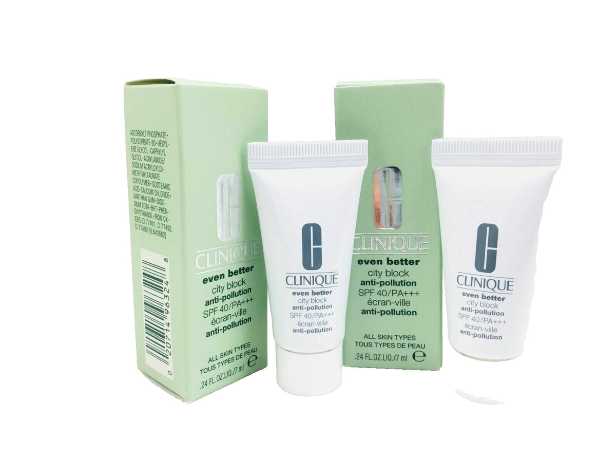 Set of 2 Clinique Even Better City Block SPF 40 Anti-Pollution Sunscreen 0.24 oz