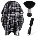 Hair Cutting Barber Cape with Neck Duster & Brush Set for Salon & Home Use