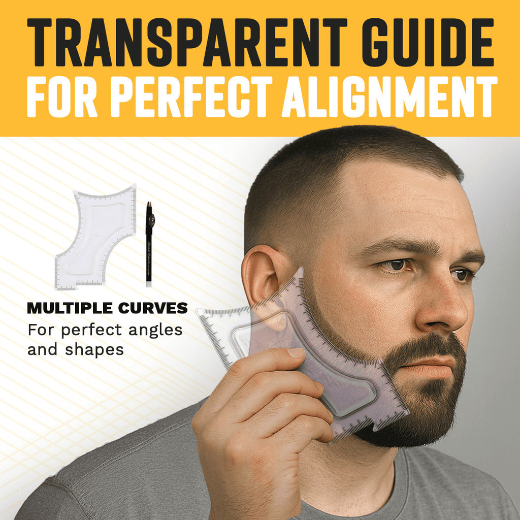 Facial Hair Shaping & Edging Tool with Guide and Bonus Pencil