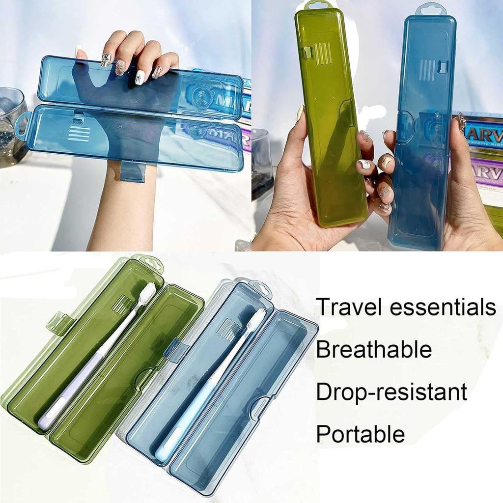 Travel Toothbrush Case 2 Pack Breathable Portable Holder for Camping & Gym