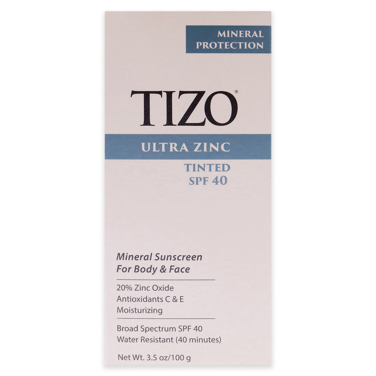 Unisex Mineral Tinted Sunscreen SPF 40 - Moisturizing Zinc Formula 3.5 oz