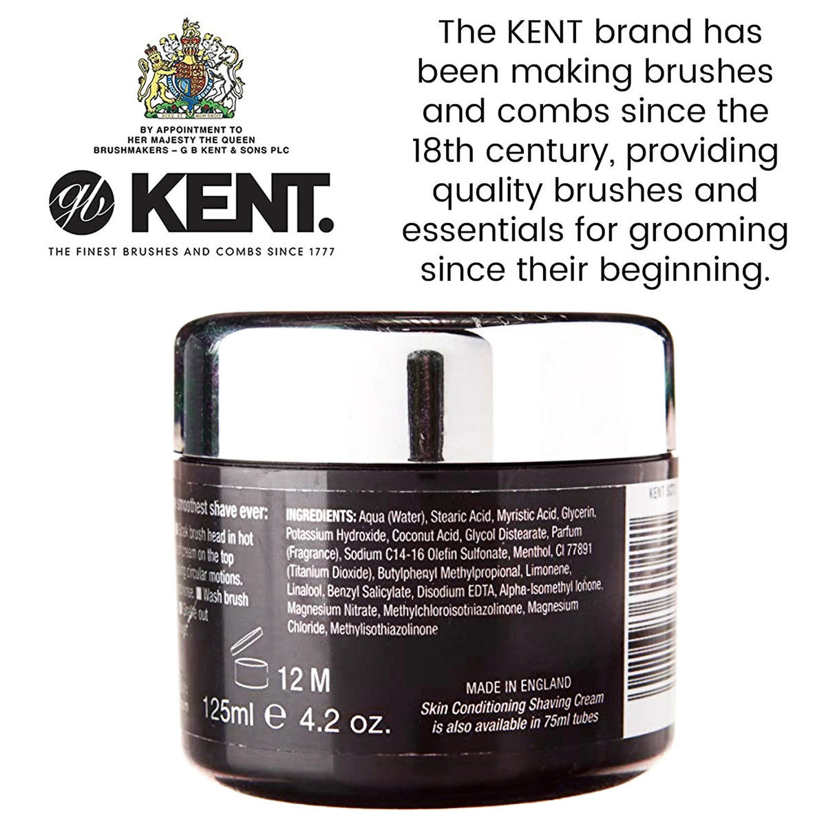 Luxury Menthol Shaving Cream - 125ml Cooling & Skin Conditioning