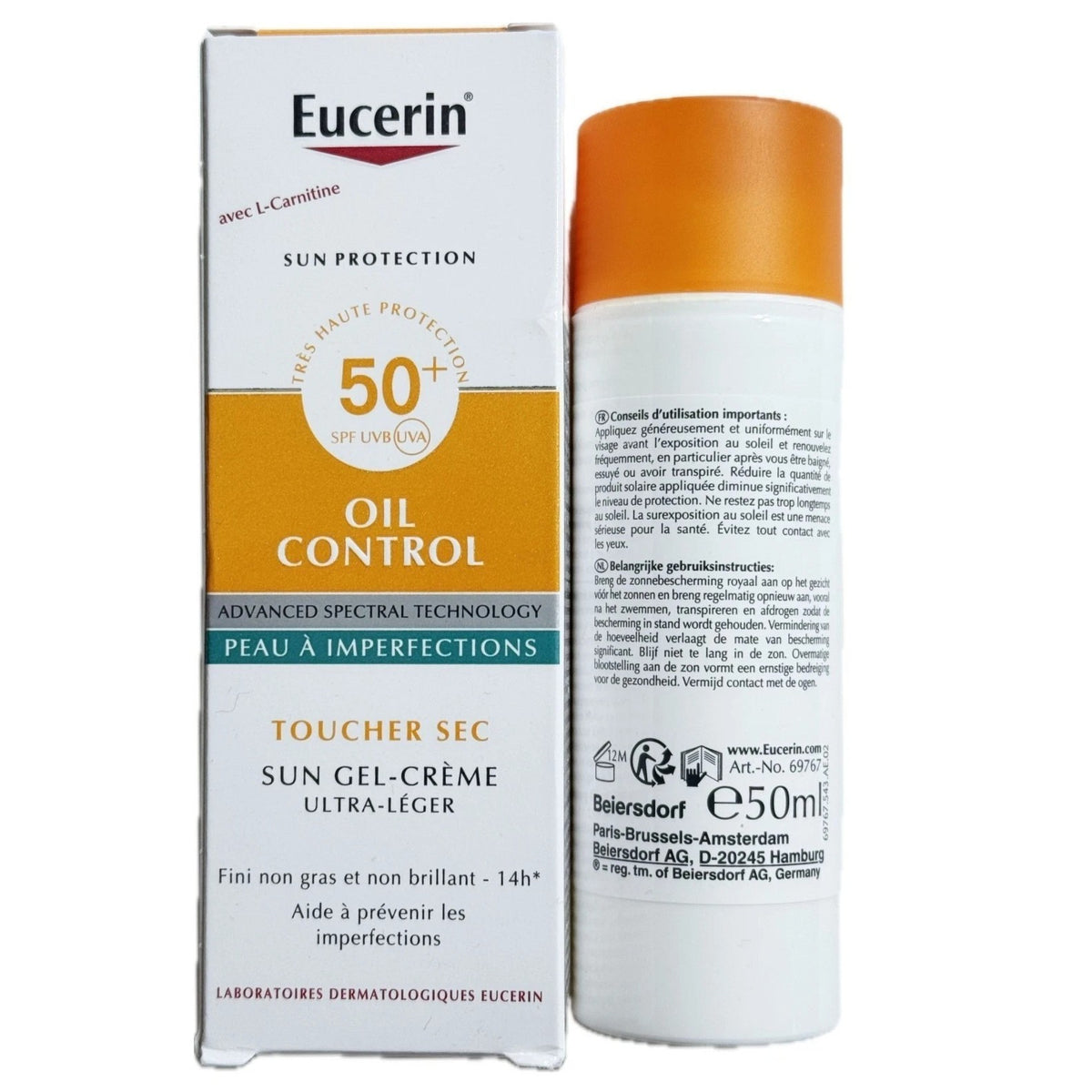 Eucerin Oil Control Sun Gel SPF50+ for Acne-Prone Skin 50ml