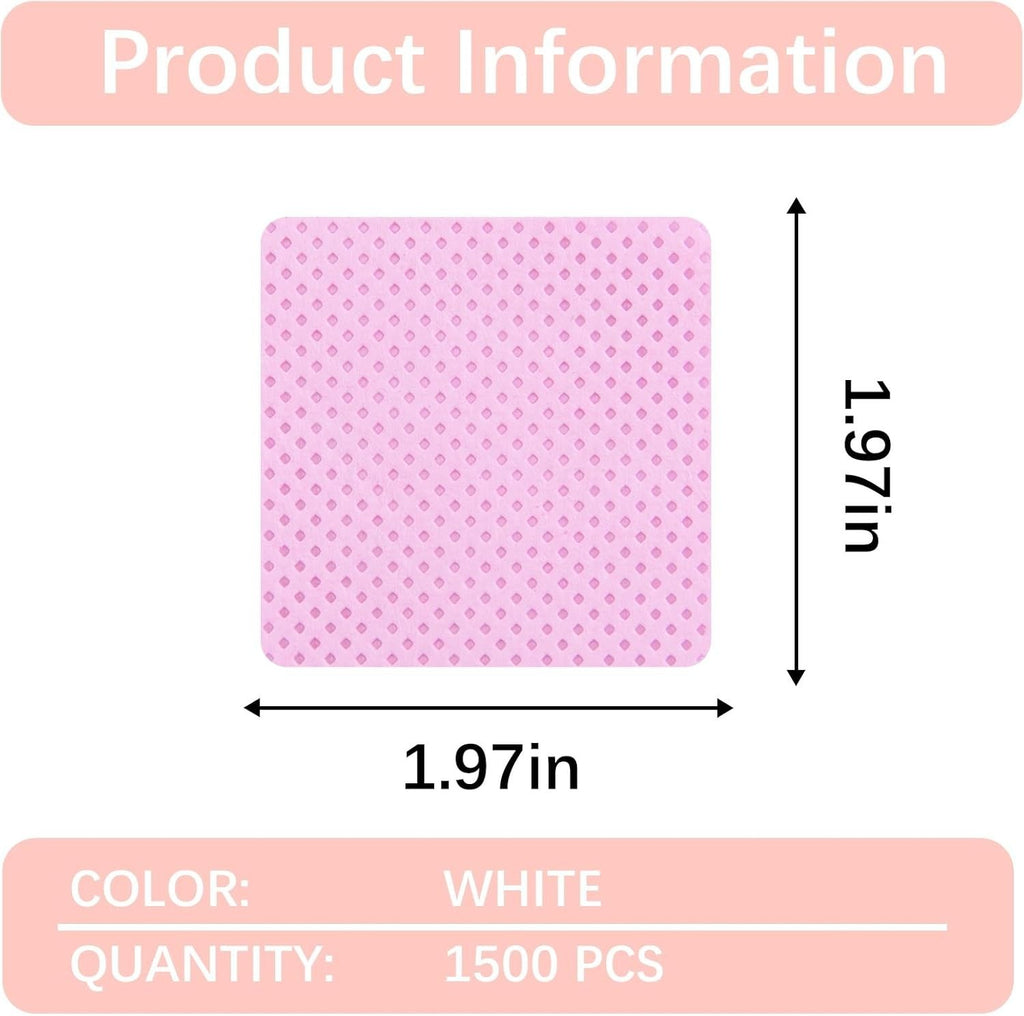 1500Pcs Pink No-Lint Nail Wipes for Gel and Nail Polish Removal
