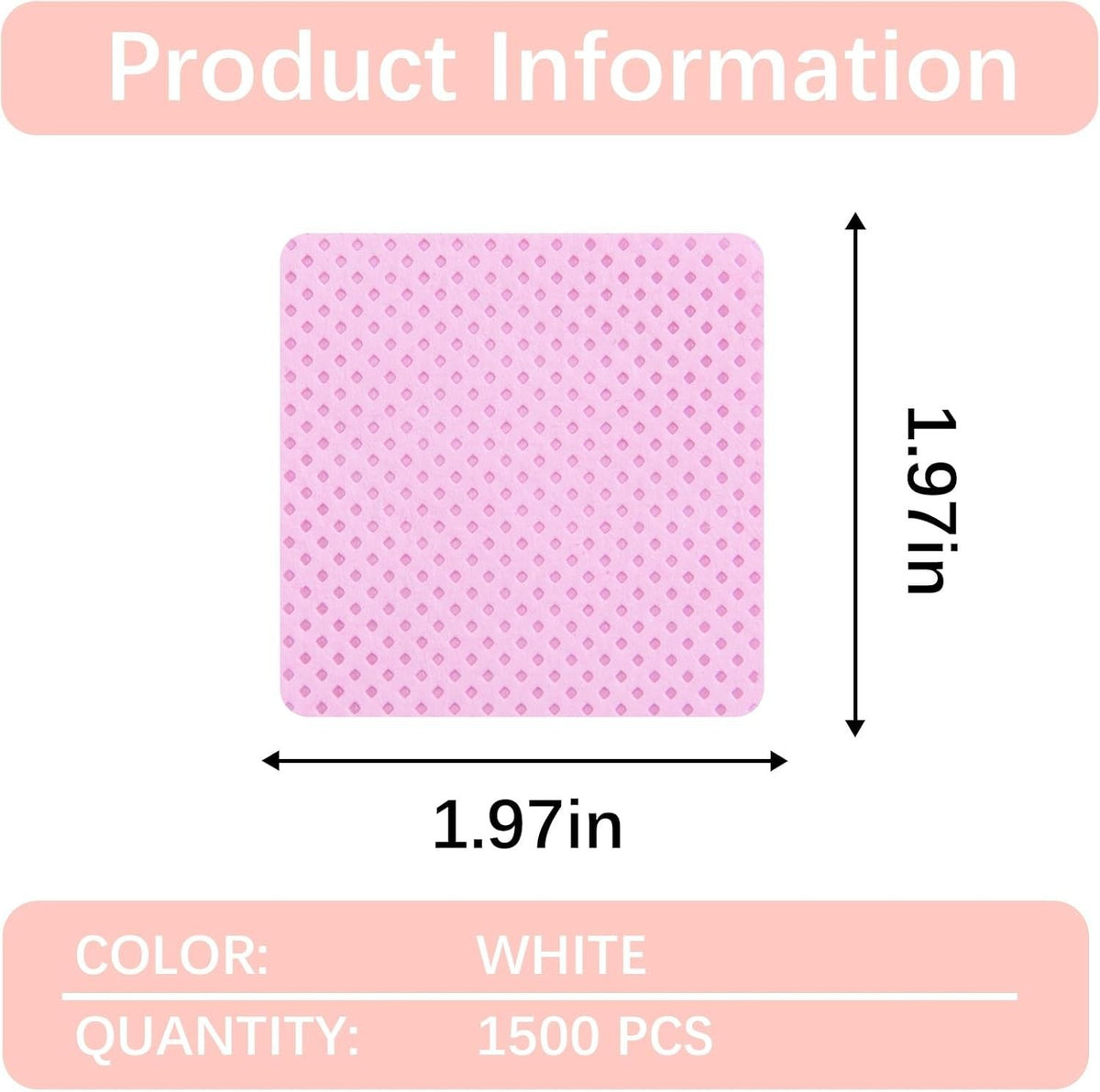 1500Pcs Pink No-Lint Nail Wipes for Gel and Nail Polish Removal