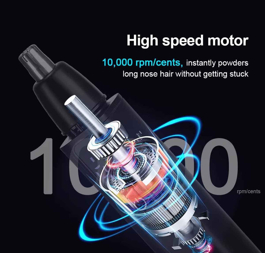 Electric Nose and Ear Hair Trimmer with LED Display Waterproof Rechargeable