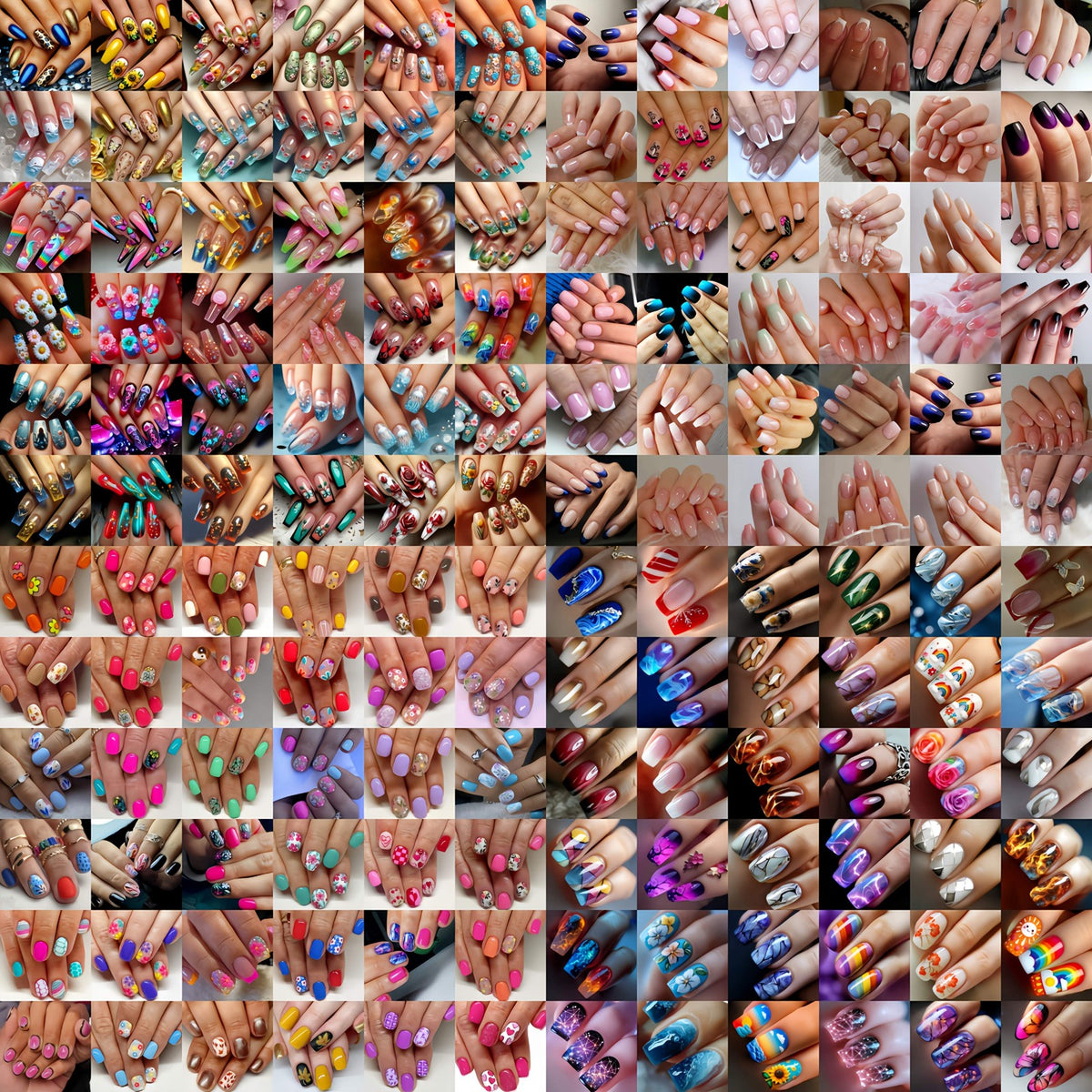 360PCS Press-On Nails Set Short Medium Length Almond Square Tips Easy-Apply & Reusable