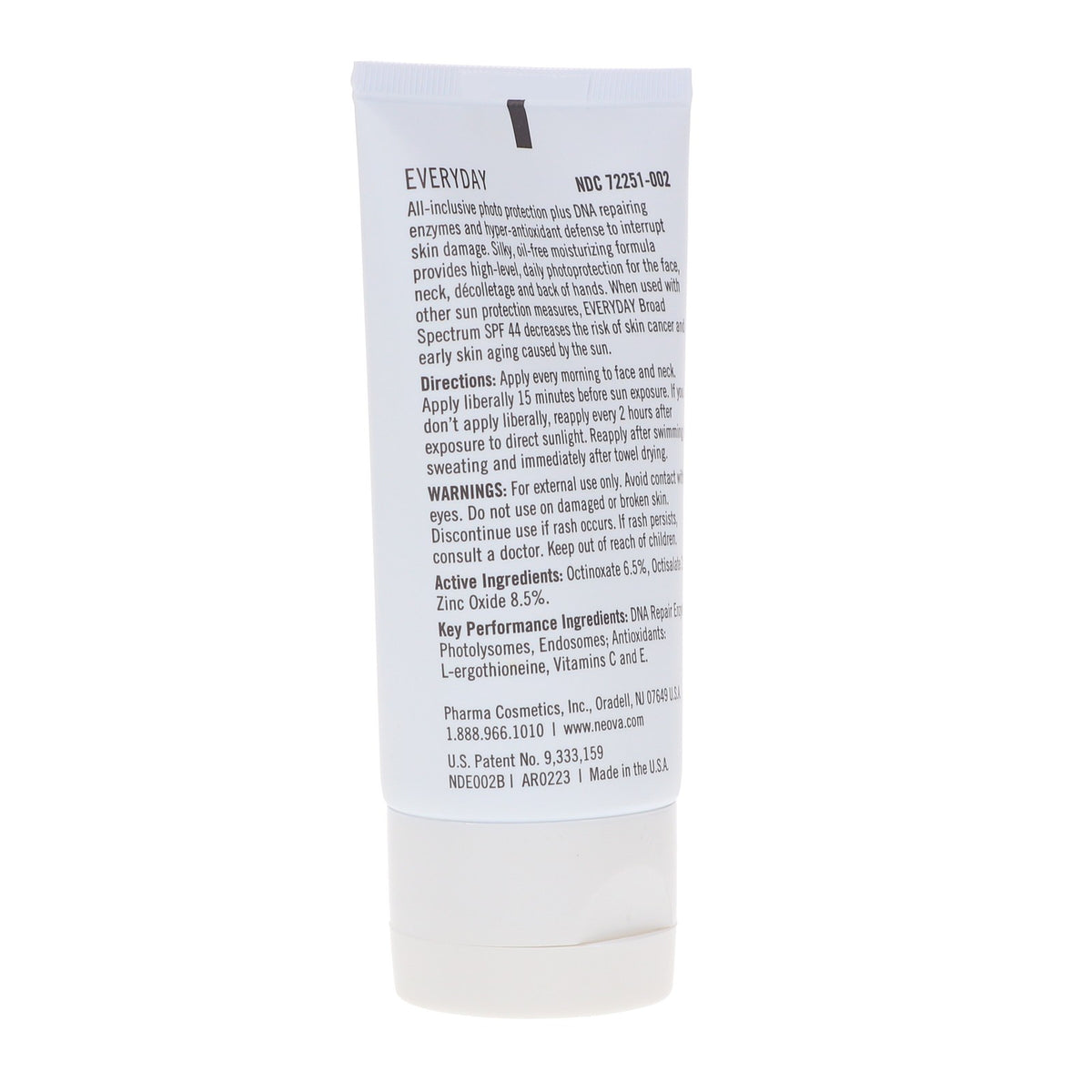 SPF 44 Sunscreen with DNA Repair Enzymes - 2.5 oz Moisturizing Sun Protection