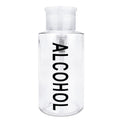 10 Oz Clear Liquid Pump Dispenser Bottle with Alcohol Label - Plastic