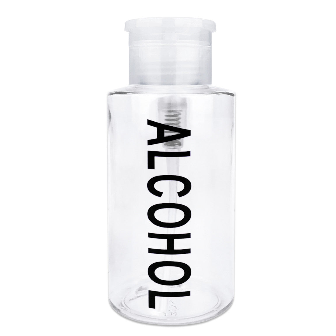 10 Oz Clear Liquid Pump Dispenser Bottle with Alcohol Label - Plastic