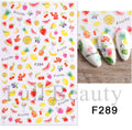 3D Nail Art Stickers Transfer Decals Fruit Pattern for Nails - Strawberry Cherry Lemon