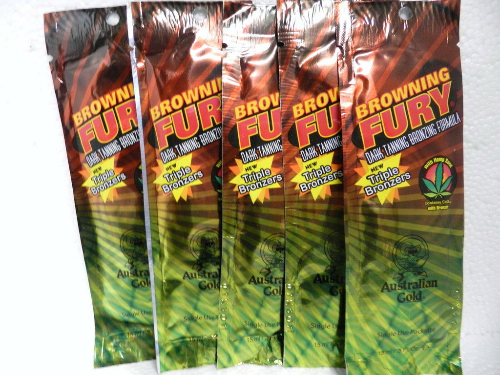 Australian Gold Browning Fury Triple Bronzer Tanning Lotion 5 Packets
