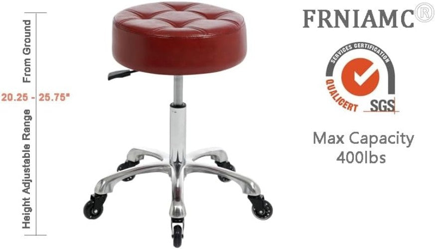Adjustable Salon & Office Swivel Chair - Red Cinnamon, Heavy-Duty Support