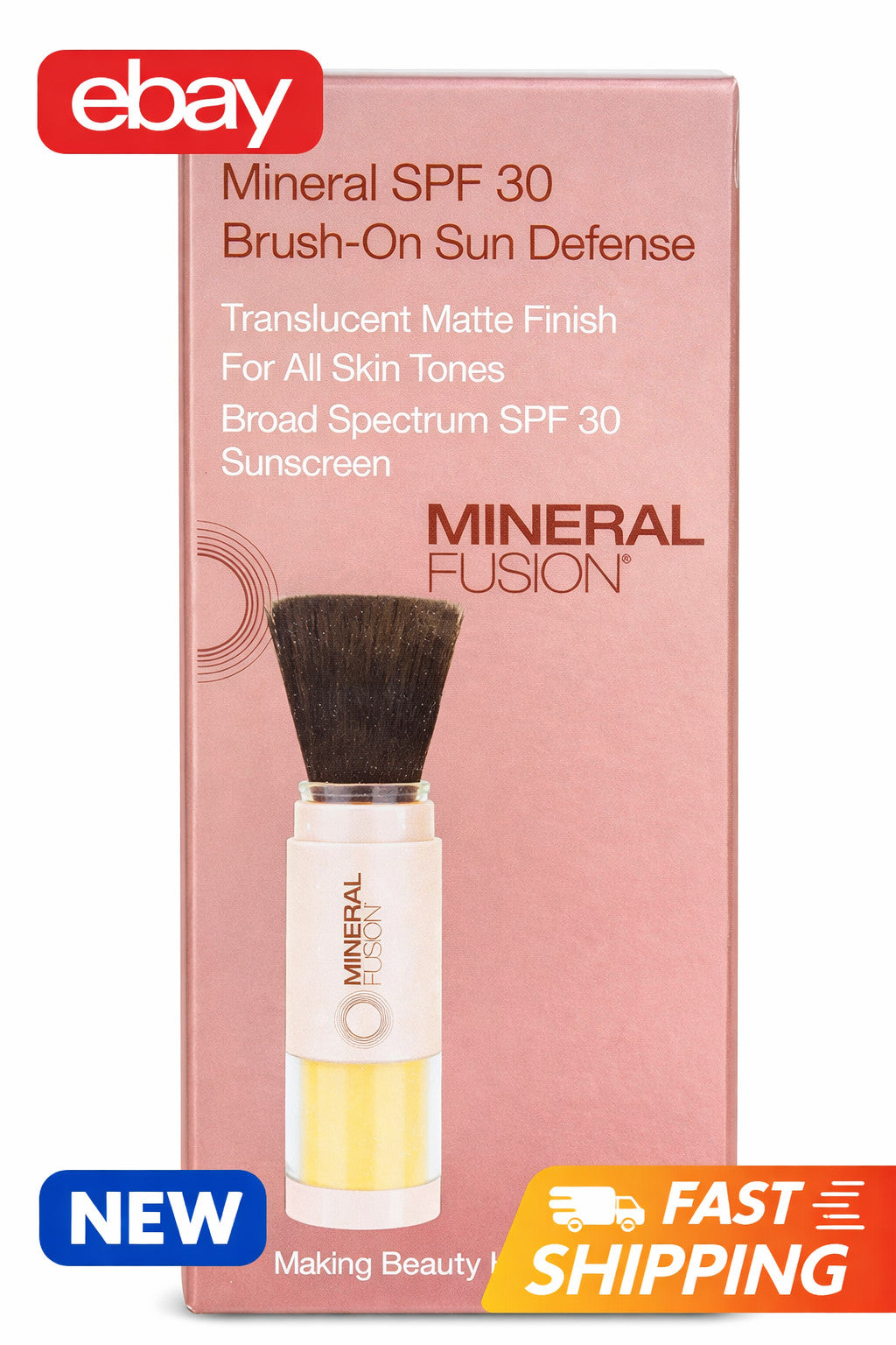 Mineral Fusion SPF 30 Brush-On Mineral Sunscreen Translucent Matte Finish 0.14 oz