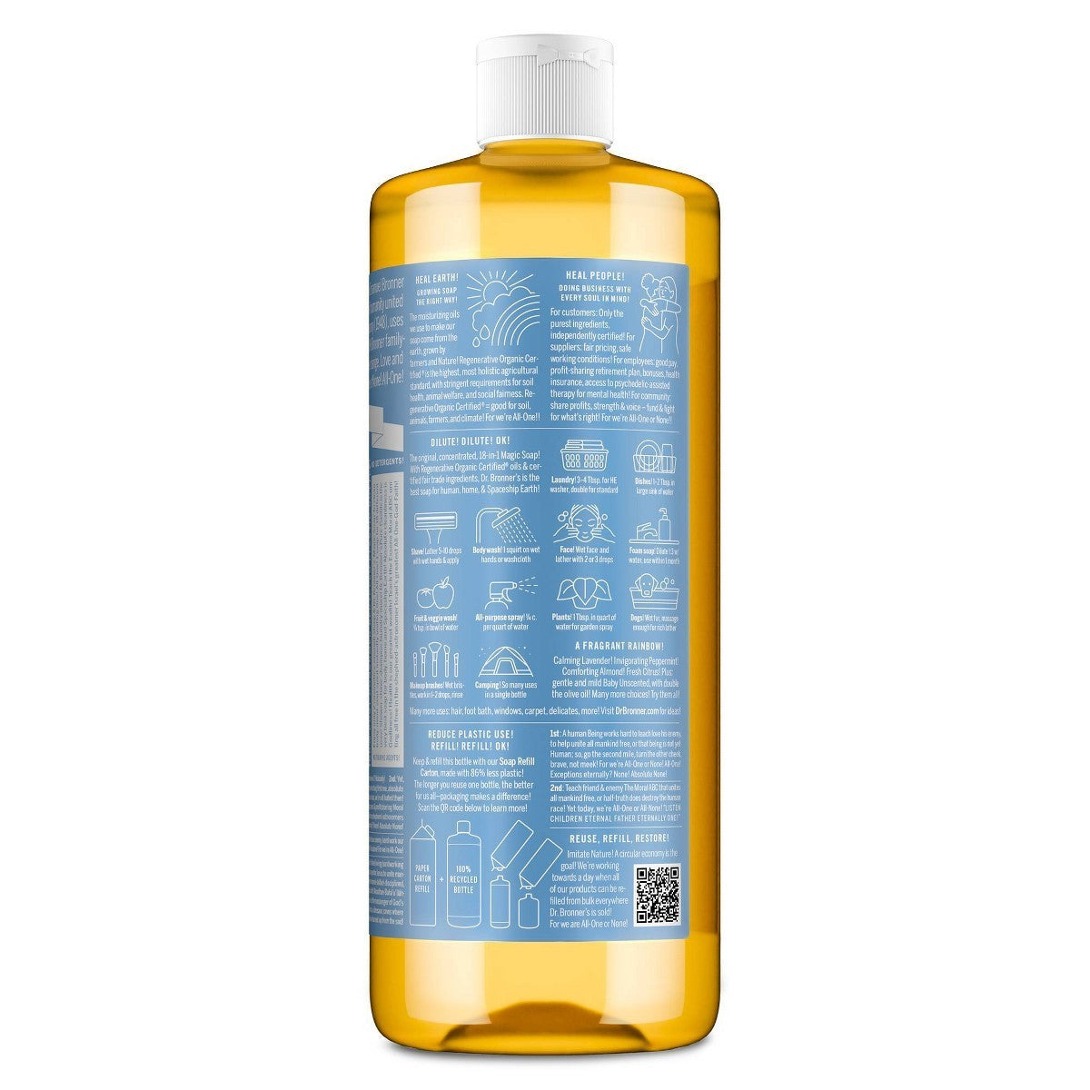 Unscented Castile Liquid Soap for Sensitive Skin 32 fl oz - Baby & Family