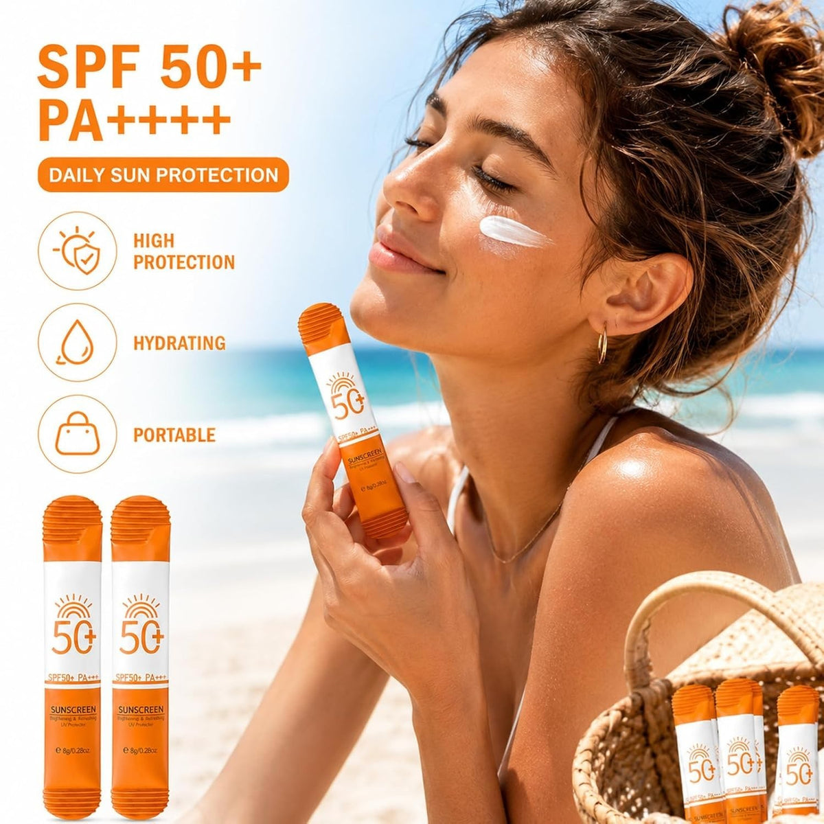 SPF 50 Mini Sunscreens 15-Pack Travel Size for Outdoor & Daily Use