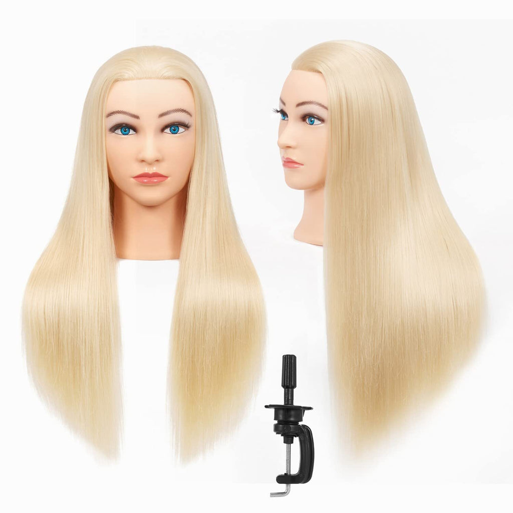 Cosmetology Mannequin Head for Hairdressing Training with Human Hair - 26-28 Inches